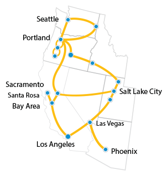 Electric Lightwave's Spectrum Custom Network Solution - Network Map
