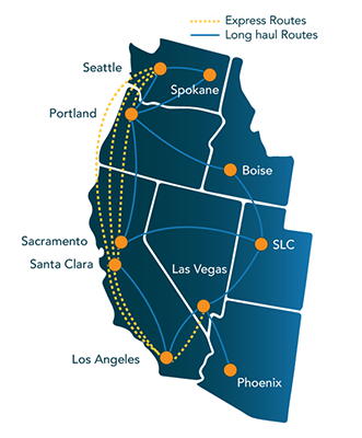 Electric Lightwave Express Routes